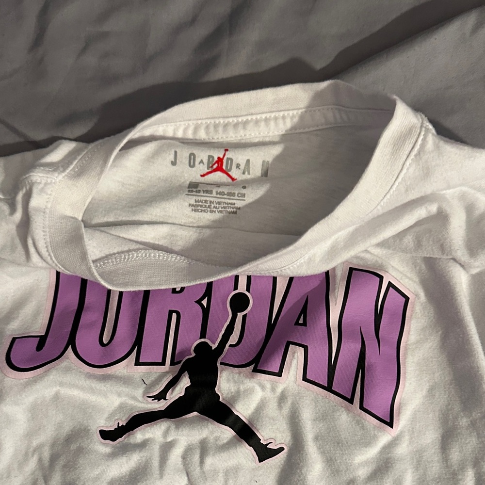 Jordan White Tee with Purple Graphic